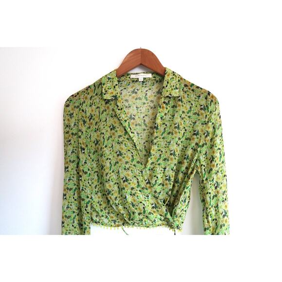 FAVORITE DAUGHTER Lover Floral Chiffon Wrap Crop Top Neiman Marcus S $188 - Picture 5 of 14